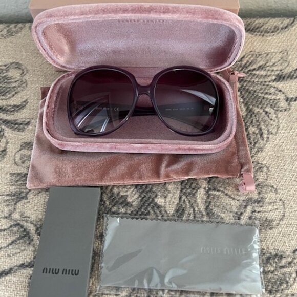 Miu Miu Violet Sunglasses with Pink Case